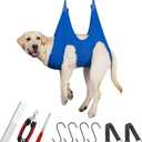 Guzekier Dog Grooming Hammock for Trim Nail, Dog Sling for Grooming, Dog Hammock Restraint Bag with Nail Clippers/Trimmer, Nail File, Pet Comb,Ear/Eye Care (Weight: 20-45 LBS)