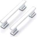 Probrico 5 Pack 3 3/4 Inch Polished Chrome Cabinet Handles, Shiny Kitchen Handles for Cabinets, 96mm Hole Center Drawer Pulls, Easy-Install Bathroom Hardware for Drawers & Cupboards