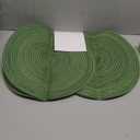 SHACOS Round Placemats Set of 4 Round Table Placemats Braided Cotton Place Mats 15 inch for Kitchen Dining Table Holiday Party (Pea Green, 4)