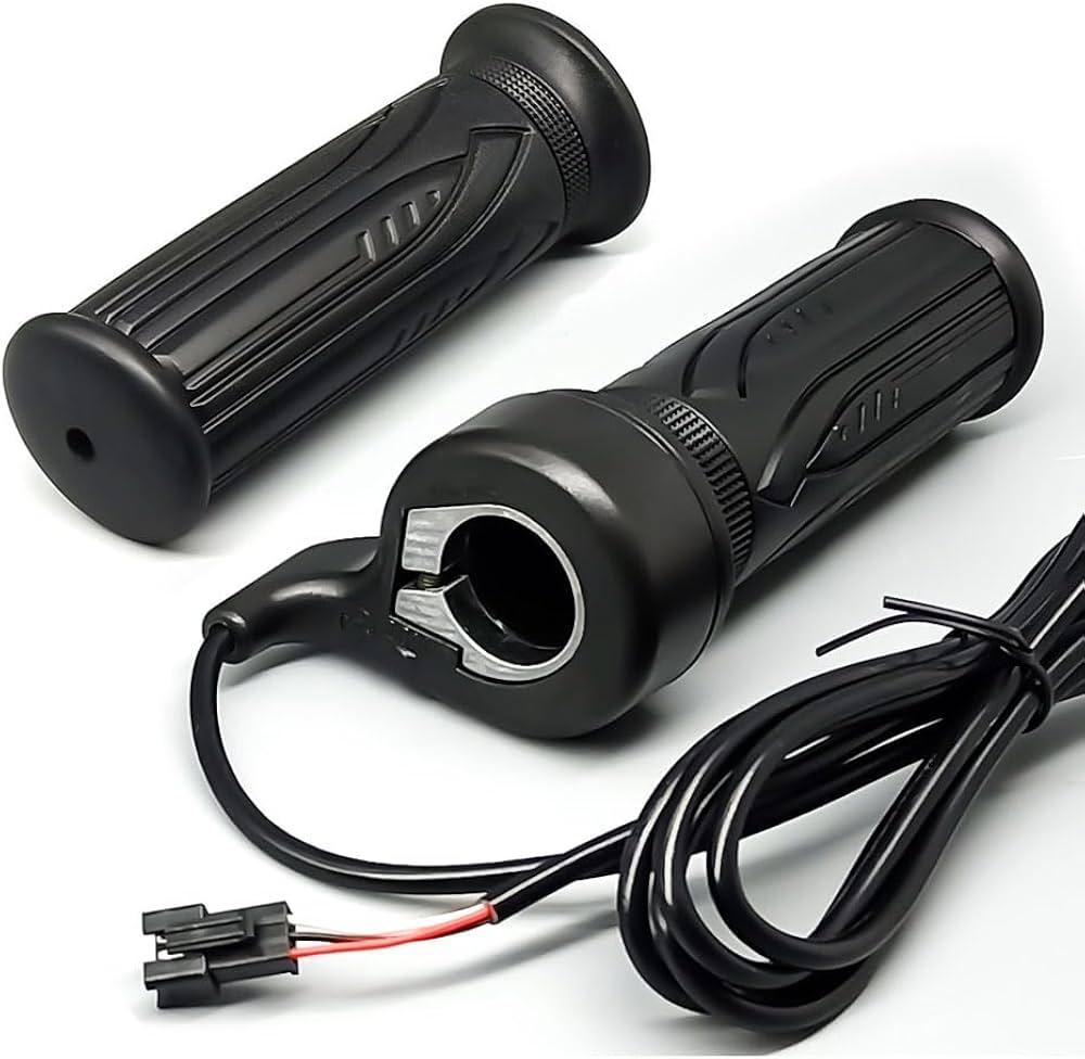 Electric Bike Full Twist Throttle Right Handle Throttle 24V 36V 48V 60V 72V with 3 pin Waterproof/SM Connector for EBike or Folding Electric Scooter