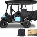 10L0L Golf Cart Driving Enclosure for 4 Passenger Club Car Precedent 94.5'' L Extended Roof Deluxe 600D Waterproof Windproof Heavy Duty Rain Cover with 4 Doors Clear PVC Side Mirror Openings