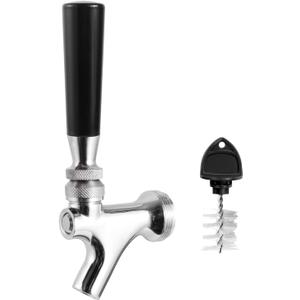 Beer Faucet All Commercial 304 Stainless Steel Beer Keg Tap with Handle, Plug, Draft Kegerator Tap for Beer Tower and Shank Tap Faucet Parts Kegerator Accessories