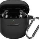 Case for Bose QuietComfort Earbuds II(2022)& New Bose QuietComfort Ultra Case (2023), WOFRO Silicone Protective Skin Cover for New Bose QuietComfort Earbuds 2 Accessories with Carabiner (Black)