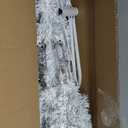 POWERSTONE 5ft White Christmas Tree, Hinged Artificial Pine Tree Xmas Tree Indoor and Outdoor Holiday Party Decoration with 350 Branch Tips, Sturdy Metal Stand, Easy Assembly