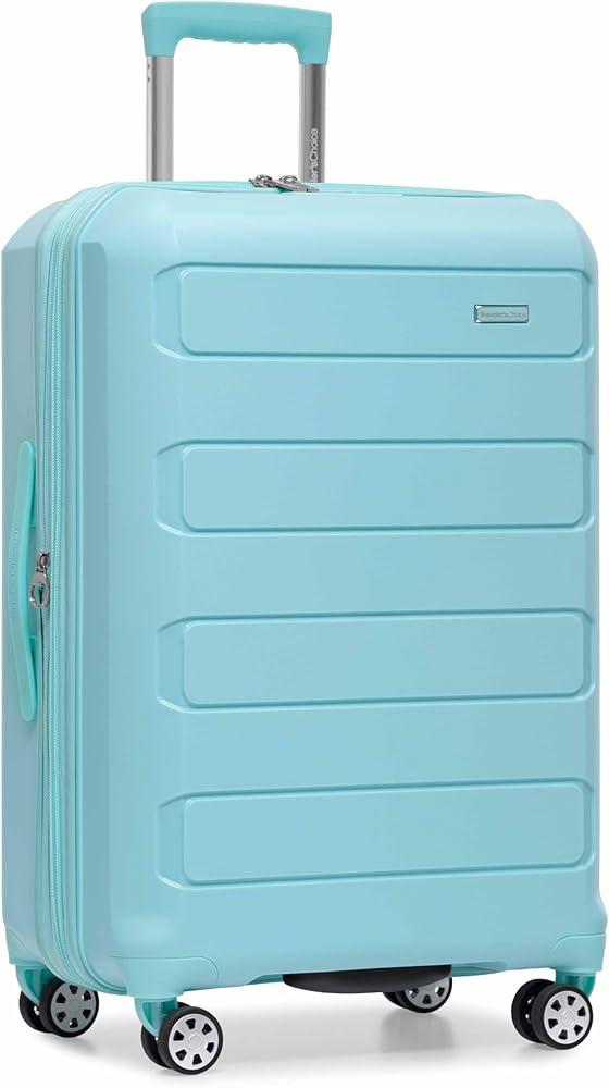 Traveler's Choice Pagosa Indestructible Hardshell Spinner Suitcase, Baby Blue
