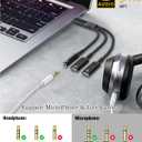 tavalmax USB C Splitter,USB C to 3.5mm Headphone and Charger Adapter,USB Type-C Digital Audio Headset/OTG Converter with 60W PD Fast Charging Dongle Cable for iPhone17/16, iPad, MacBook, Galaxy, Pixel