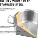 Whole-Clad Tri-Ply Stainless Steel Stockpot with Lid, 8 Quart Large Cooking Pot All Stove Compatible Up to 600, 18/8 Stainless Steel Kitchen Induction Ready Cookware