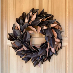 CG Hunter Holiday Collection Faux Wreath, Premium Artificial Indoor and Outdoor Large 30" Magnolia Leaf Christmas Wreath, Christmas Decorations and Holiday Greenery