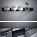 Black Metal Wall Mounted Floating Shelves Ledge,Space Saving Rustproof Aluminum Bathroom Shelf Wall Mount Shelving Extra Strong Floating Shelves Storage Rack(30CM,Pack of 1pcs)