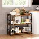 NUMENN Wide Bookshelf, 3 Tier Bookshelves, Home Office Bookcase Shelf Storage Organizer, Free Standing Storage Shelving Unit for Bedroom, Living Room and Home Office, Vintage