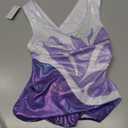 XiaoMoSha Gymnastics Leotards for Girls Hollow Back Dance Ballet Outfit Sleeveless Unitards Tank Bodysuit for Kids (7-8 Years, Whitepurple)