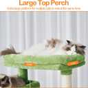 Heybly Cat Tree, 71-Inch Tall Tower for Indoor Cats with 2 Perches, 2 Big Condos, 2 Hammocks, Basket, Scratching Pad, Large Cat Furniture and Condo, Green HCT034GR