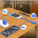 QZIIW Apple Watch Charger,Apple iWatch Magnetic Fast Charger to USB C Cable,3 in 1 Multi Charging Cable 6 FT Compatible with Watch Series Ultra 3/2/SE/11/10/9/8/7/6/5/4/3/2/1,iPhone 17/16/15/14/13/12 (Blue)