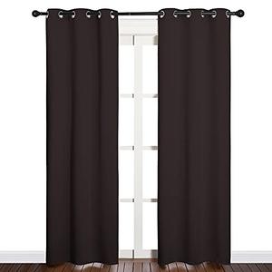 NICETOWN Thermal Curtains 84" Long, Energy Smart Thermal Insulated Solid Grommet Blackout Curtains/Drapes Window Panels (2 Panels, 34-inch x 84-inch, Toffee Brown)