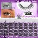Wispy Lash Clusters Kit Natural Cluster Eyelash Extensions Kit DIY Lash Extensions Kit CC-Curly Clean Makeup 10-16MM Beginner-Friendly Lash Bond and Seal Kit 132Pcs