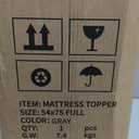 Memory Foam Mattress Topper, 54x75 Full, Gray