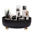 Anyoifax Makeup Perfume Organizer Tray 360 Degree Rotating Lazy Susan Skincare Lotion Organizer Spinning Cosmetics Storage for Dresser, Vanity, Bathroom Countertop, Large Black