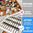 MIUKAA Black Spice Drawer Organizer, 4 Tier- 8 Pack Acrylic Drawer Seasoning Organizer, Expandable From 9'' to 18''Kitchen Spice Rack Tray for Drawer/Countertop (Jars not included)