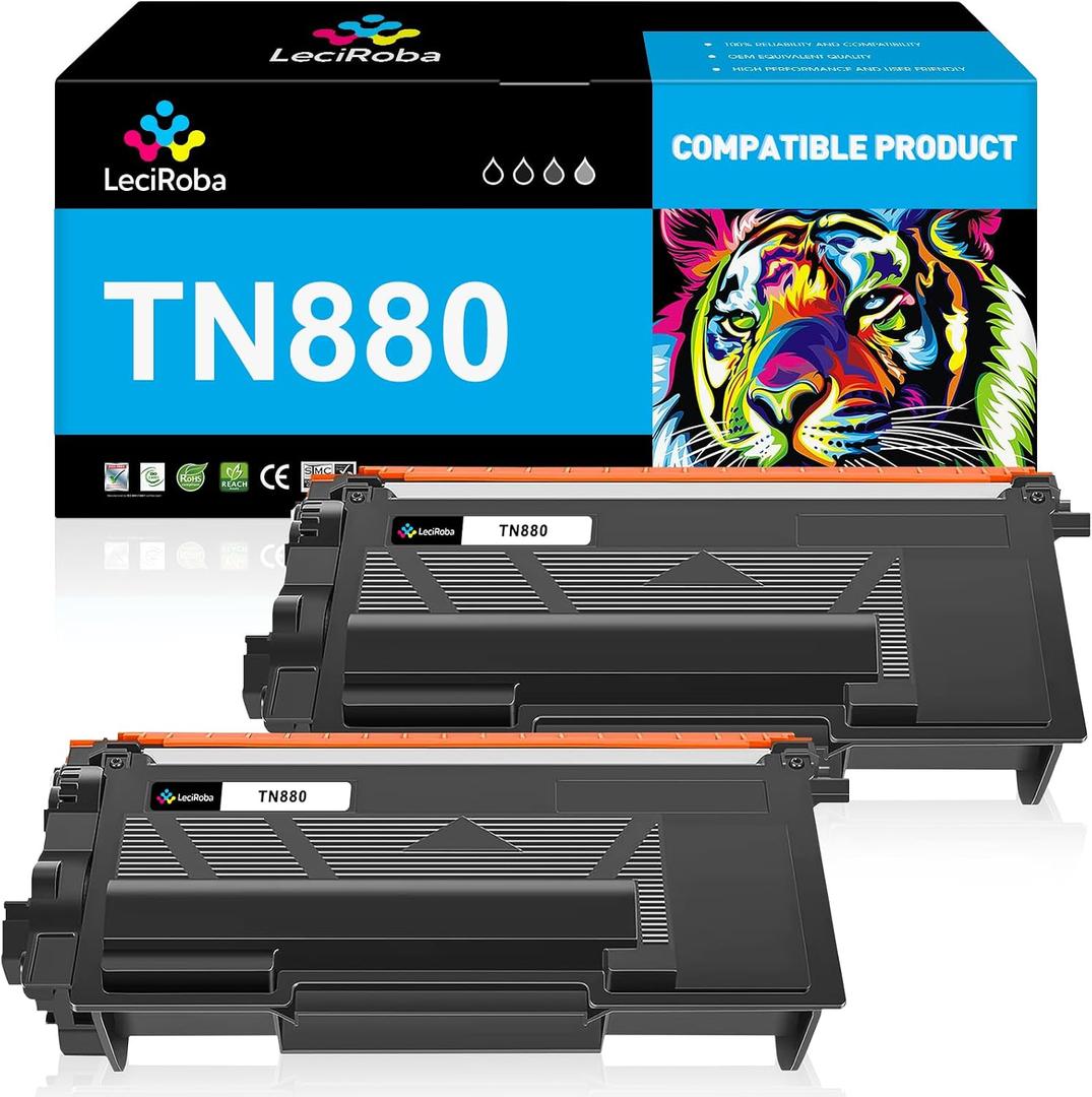 LeciRoba TN-880 TN880 Super High Yield Toner Cartridge Replacement for Brother TN880 TN 880 for Brother MFC-L6900DW HL-L6200DW MFC-L6700DW MFC-L6800DW HL-L6200DWT HL-L6300DW Printer (2-Pack)