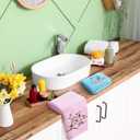 3 Pcs Bird Decorative Hand Towels for Bathroom 100% Cotton Embroidered Farmhouse Bathroom Decor 14 x 29 Inch Cherry Bluebird Blossom Hand Towel Gift for Kitchen (Pastel Color)