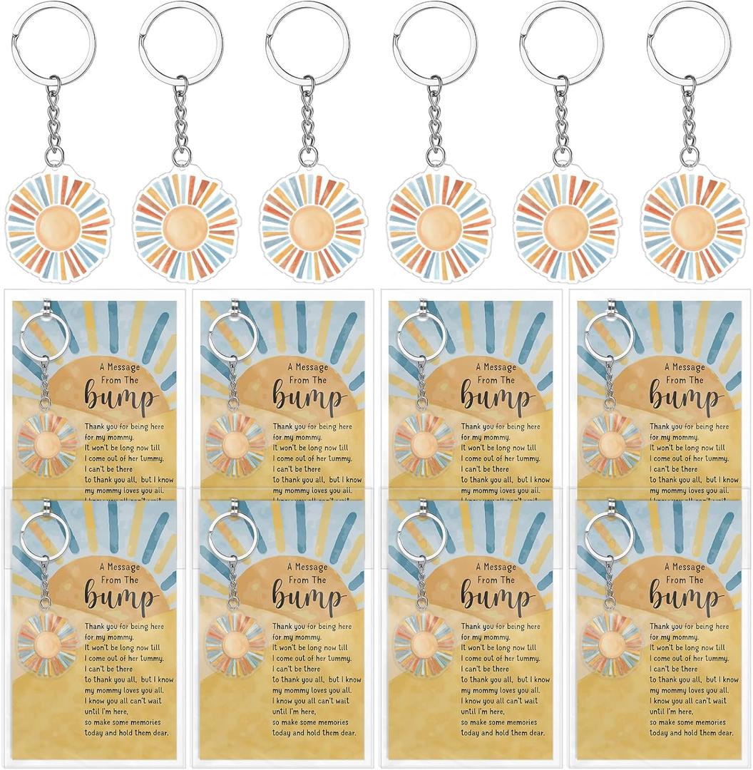 Landical 50 Sets Sun Baby Shower Party Favors A Message From The Bump Keychains Thank You Card Decorations for Gender Reveal Guest Gift