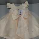 IDOPIP Flower Girl Bowknot Tutu Dress for Kids Baby Princess Wedding Bridesmaid Birthday Party Pageant Baptism Dresses 6M-10T (Beige, S)