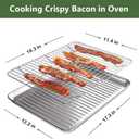 ROTTAY Baking Sheet, Half Sheet Pan with Cooling Rack Set [2 Pans + 2 Racks], Stainless Steel Baking Pan for Oven, Warp Resistant & Heavy Duty & Rust Free, Size 18 x 12 x 1 Inches