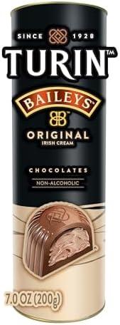 Pack of 12, Turin Baileys Milk Chocolate Truffles, Milk Chocolates Filled With Baileys Flavored Non-Alcoholic, 7oz Tube Great for Gifts and Treats, Best By: 11/2025