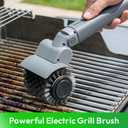 Electric Grill Brush, Cordless Bristle-Free BBQ Grill Cleaner for Hot Grates, Stainless Steel Power Scrubber for Gas, Charcoal, Cast Iron and Outdoor Grills