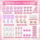 6 Sets Baby Shower Prizes for Winners Headband Hair Brush Jewelry Box Sleep Mask Compact Mirror Powder Puff Hair Tie Gift Bag Baby Shower Favors Bridal Shower Thank You Gifts for Guests (Pink)