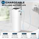 Automatic Soap Dispenser Liquid Touchless: 13.52oz/400ml Wall Mounted USB Rechargeable - 4-Level Adjustable Modern Electric Hand Soap Dispenser - Kitchen Bathroom Kids Family White