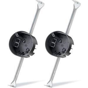 Therwen 2 Pcs Ceiling Fan Brace Electrical Box 14.25 to 22.5 Inch Adjustable Electrical Box and Support Bar Fan Mounting Bracket for Summer Light Fixtures Installations (Gray)