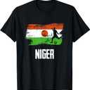 Niger Flag Jersey Nigerien Soccer Team Nigerien T-Shirt (Small, Black)