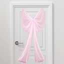 2 x CIXICM Extra Large Pink Bow Decor Giant Pink Bow Party Decoration Coquette Birthday Decorations Big Gauze Bow Tie Hanging Room Wall Decor for Coquette Bachelorette Baby Shower Wedding Supplies