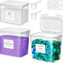 Lifewit 2+1 Laundry Pods Container&Dryer Sheet Holder,Large Plastic Washing Powder Detergent Dispenser, Laundry Room Organization Storage for Scent Booster Bead with Pop-up Lids,Labels and Scoop (0.5+0.72 Gal)