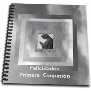 3dRose Spanish First Communion, Felicidades Primera Comunion. Lady Praying in The Clouds-Memory Book, 12 by 12" (db_43407_2)