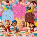 Moukeren 3 Pcs Ice Cream Drip Arch Backdrop Cover 4ft 5ft 6ft Wedding Arch Covers Spandex Backdrop Stand for Birthday Banquet Ceremony Photography Party Decoration