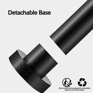 Curtain Rod, Telescoping Stainless Steel Drapery Rods of Window Treatment No Drill Extendable Window Rod Curtain Poles Great for Bedroom Living Room Kitchen Black