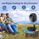 Belife X8 Portable Fan, 7200mAh Battery Powered Rechargeable, Oscillating USB Desk Floor Fan with Remote, Foldable Telescopic Fan for Home Bedroom Sleeping Office Camping Travel, 7.7" (Black)