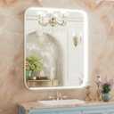 30x36 Inch Silver LED Bathroom Mirror with Lights, Adjustable 3000K/4500K/6000K, Lighted Bathroom Vanity Mirrors, Wall Mounted, Memory Stepless Dimmable, Anti-Fog, Horizontal/Vertical