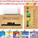 Trash Bag Dispenser with Handles, Garbage Bag Holder for Standard 13/30 Gallon Rolls Less Than 80 Bags, Kitchen Laundry Trash Bag Organizer, Wall Mounted/On Countertop/Under-Sink