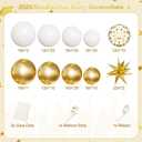 White and Gold Balloon Arch Kit, 130Pcs White and Gold Graduation Decorations with Gold Foil Star Confetti Balloons for College High School Graduation Decorations Class of 2026