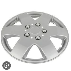 15" 7-Spokes 5085 Style Silver & Black Mould Texture Hubcaps Wheel Covers, 2 Piece