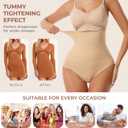 Dulchany Thong Shapewear Tummy Control Underwear for Women Seamless Body Shaper Panties (Beige, M)