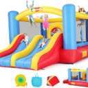 Whubefy Bounce House for Kids 3-10, 12.6FTx9FT Inflatable Bounce House with Double Slide Obstacle Bouncer, Indoor/Outdoor Bouncy House, Blow up Bouncy Castle Jump House with Blower for Family Backyard