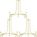 LIONWEI LIONWELI 8 Inch Gold Iron Plate Stand Holder Easel Display Stand for Plate?Picture?Photo and More,3 pcs.