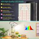 LBW Upgraded Desk Grow Lights for Indoor Plants, Dual-Head 428 LED Tabletop Full Spectrum Grow Light, with 3/6/12H Timer, 6 Brightness Levels, 3 Lighting Modes, Height Adjustable for 10-26 inches