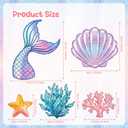 5 Pcs Laser Under the Sea Party Decorations Mermaid Birthday Decorations