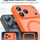 CANSHN Magnetic Compatible with iPhone 17 Pro Case, Upgraded [Full Camera Protection] [Compatible with Magsafe] [Translucent Matte] Shockproof Protective Phone Cover 6.3 Inch - Orange
