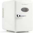 CUTIEWORLD Portable Mini Beverage Fridge for Office, White